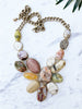 fuzzy peach - goddess necklace - peach and brown
