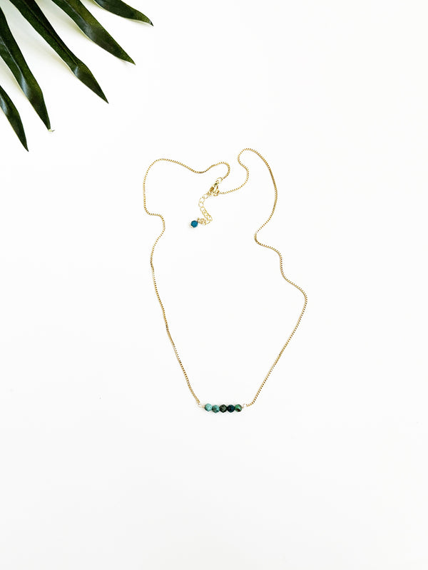 special edition chrysocolla baby bauble necklace - gold