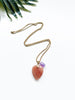 touchstone necklace - peach aventurine and amethyst