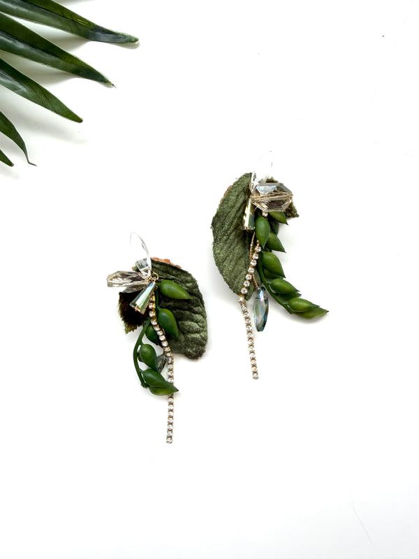 dainty garden party earrings - foliage