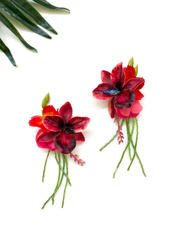 garden party stem earrings - fiesta I