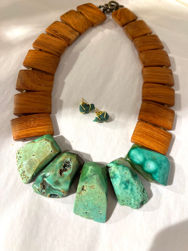 crush earrings - malachite