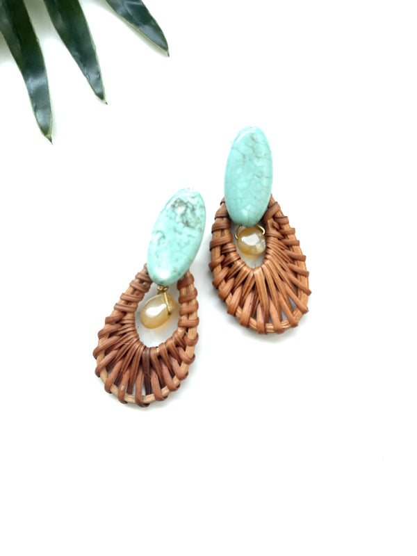 cabana earrings - turquoise howlite