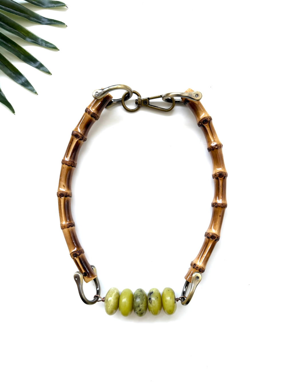 tempo necklace - lemon jade (dark)