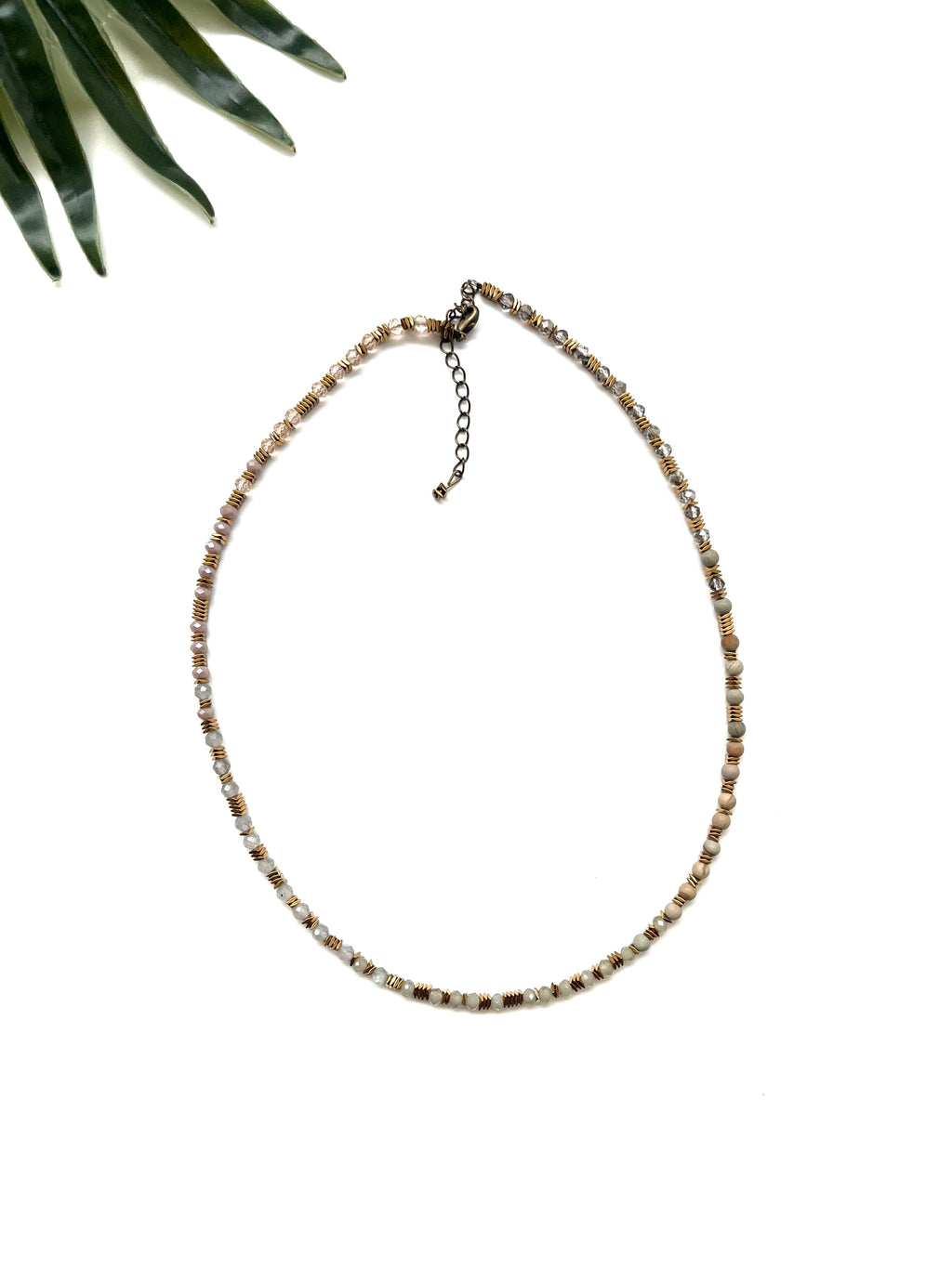 groove delicate necklace -  grey mix