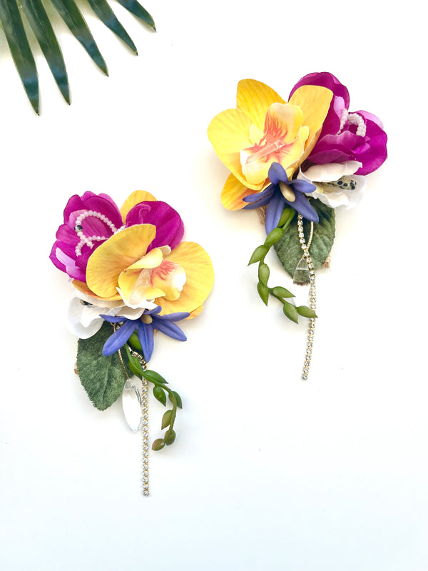 Oversized garden party earrings - luau lI