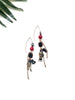 hooked earrings - red and black