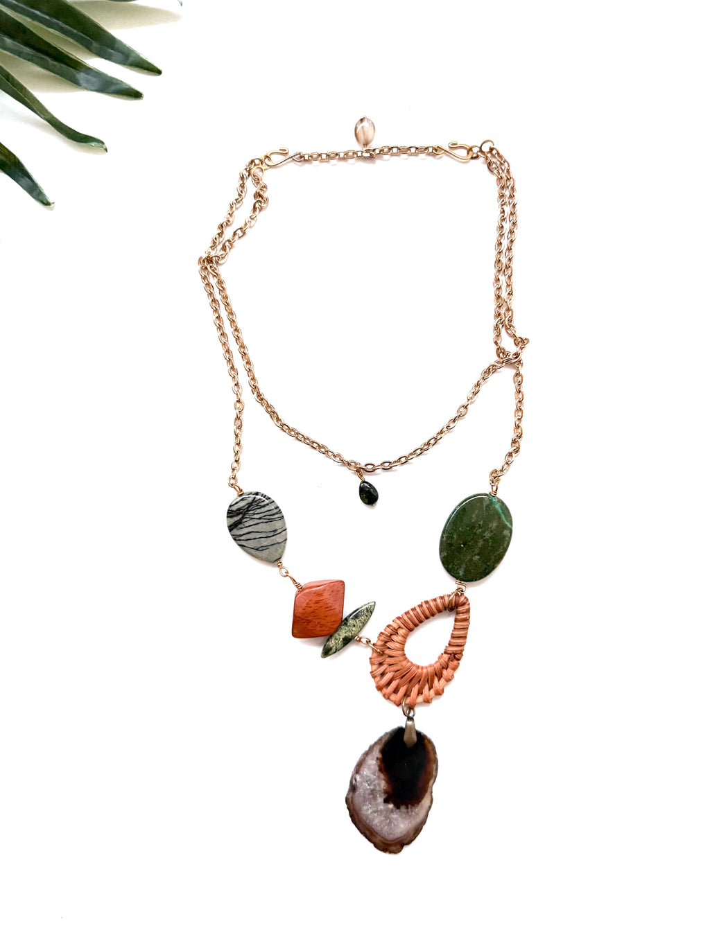 cabana necklace - agate and serpentine