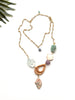 cabana necklace - amazonite and amethyst
