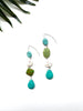goddess earrings - green and turquoise