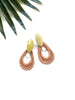 cabana earrings - lemon jade and white howlite