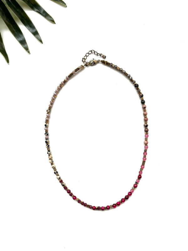 groove delicate necklace - magenta mix