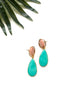 gala earrings - turquoise magnesite and peach aventurine