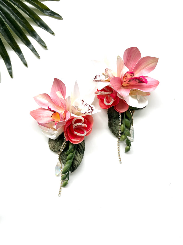 Oversized garden party earrings - luau lV