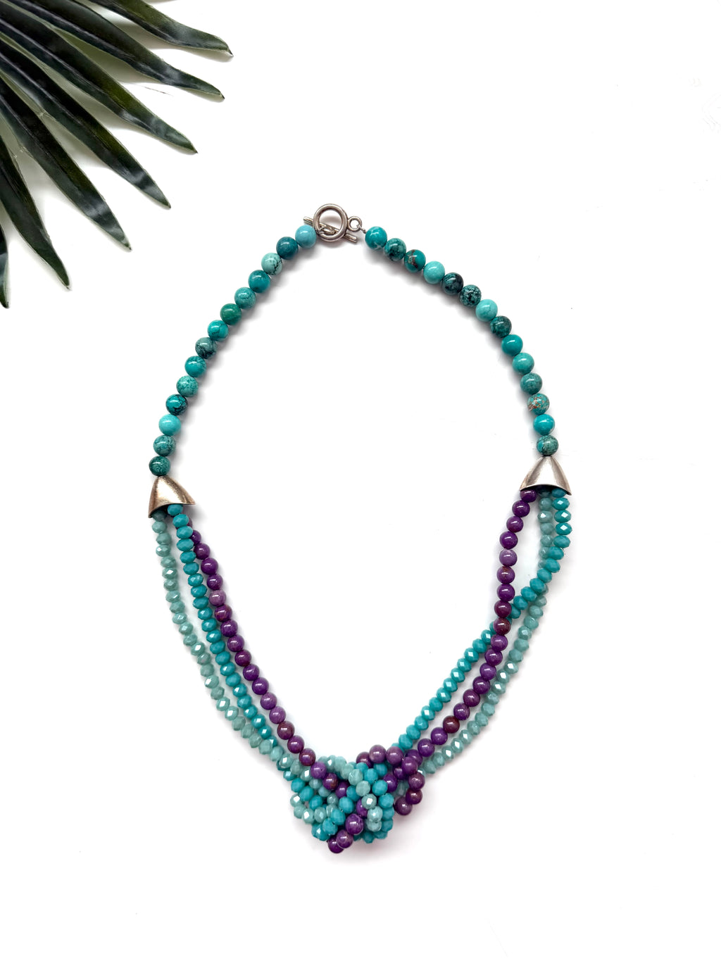 Uptown necklace - purple and turquoise