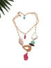 cabana necklace - pink agate and impression jasper