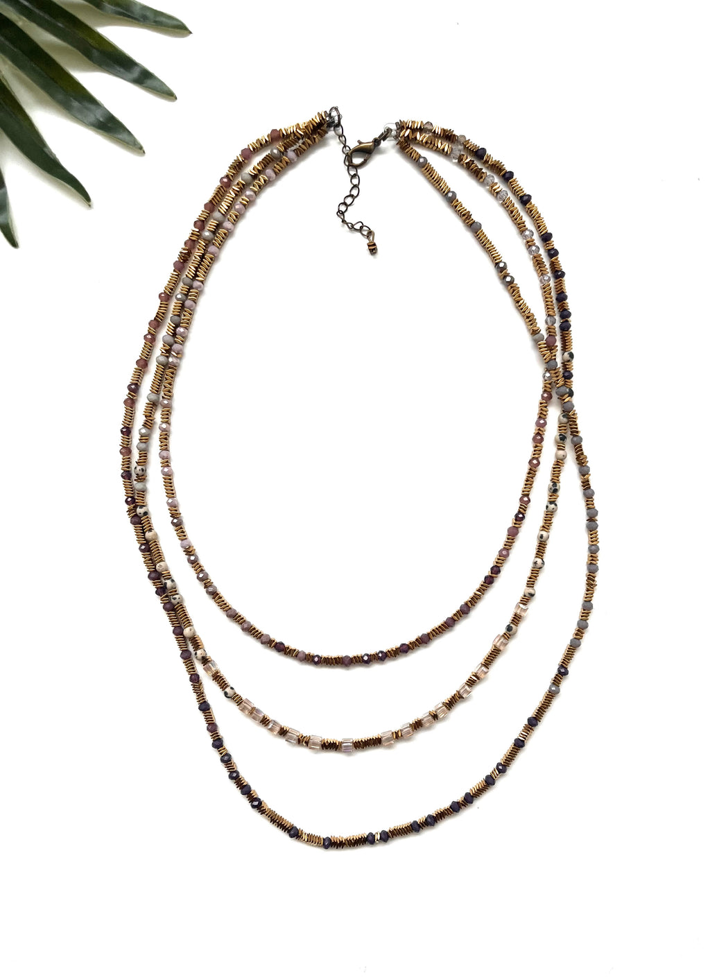 groove delicate tiered necklace - purple mix