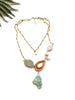 cabana necklace - amazonite and white