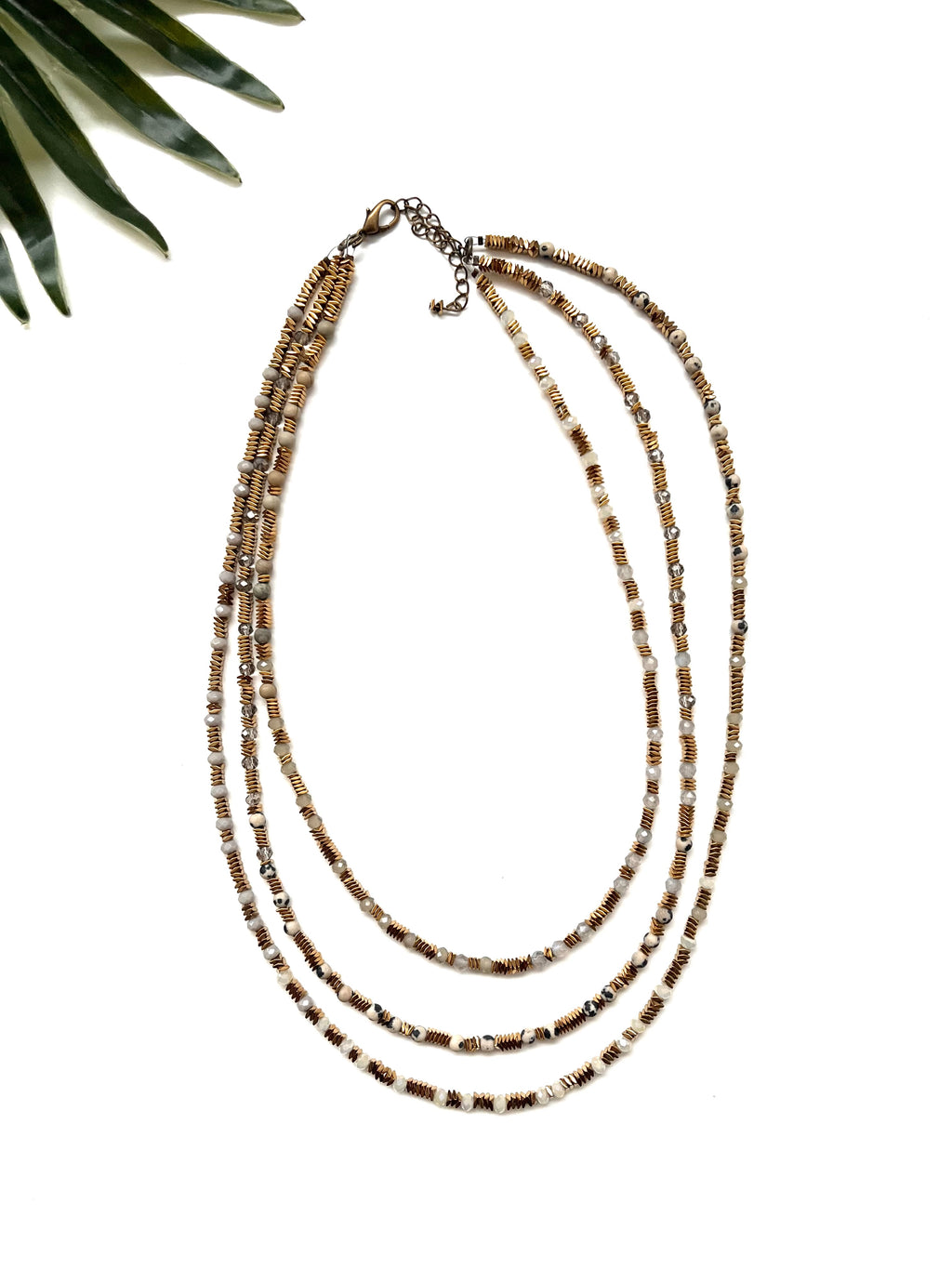 groove delicate tiered necklace - neutral mix