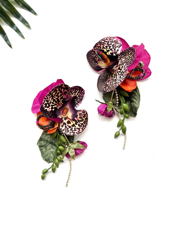 Oversized garden party earrings - luau XI