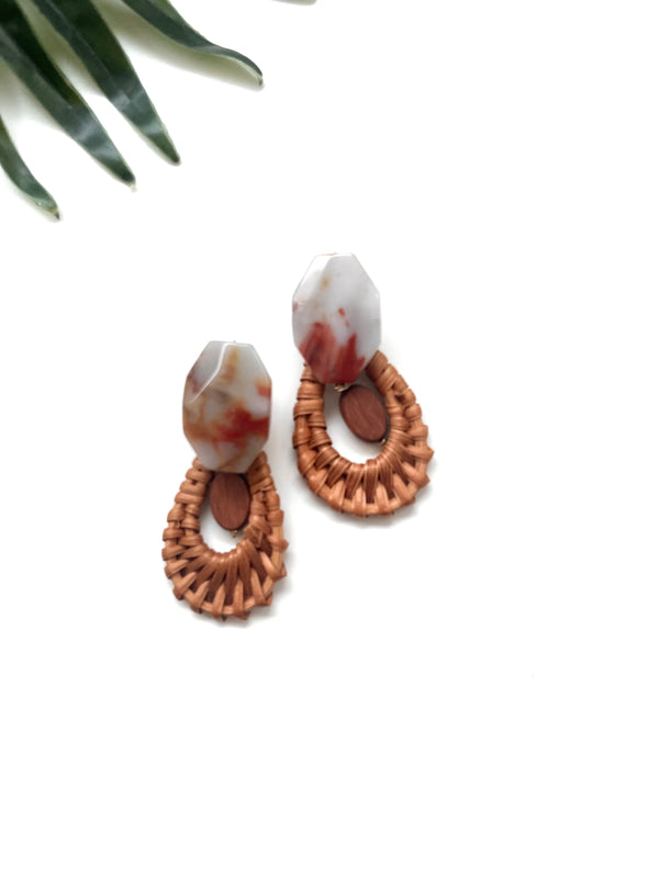 cabana earrings - jasper and wood