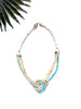 Uptown necklace - turquoise and light wood