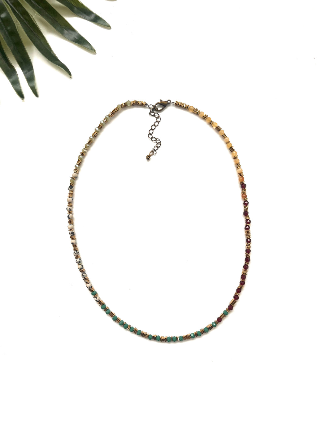 groove delicate necklace - jewel tones mix