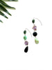 goddess earrings - black onyx and amethyst