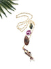 hooked necklace -  purple shell