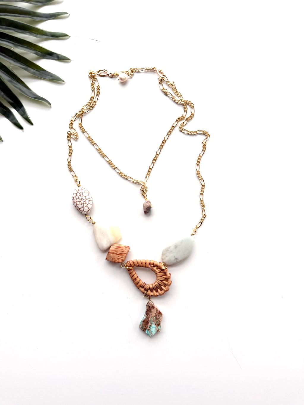 cabana necklace - amazonite and impression jasper