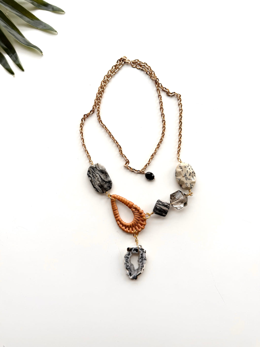 cabana necklace - black agate druse