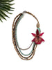 bloom tiered necklace -  raspberry orchid and picture jasper