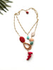 cabana necklace - red and turquoise