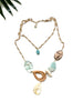 cabana necklace - citrine and amazonite