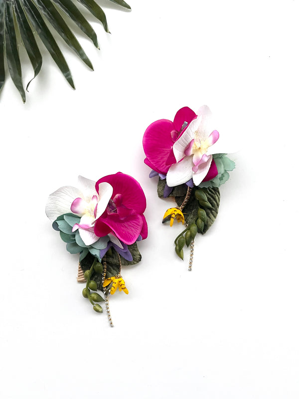 Oversized garden party earrings - luau II