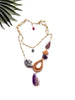 cabana necklace - purple agate and sesame jasper