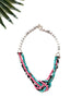 Uptown necklace - turquoise and coral pink