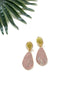 gala earrings - rhodonite and lemon jade