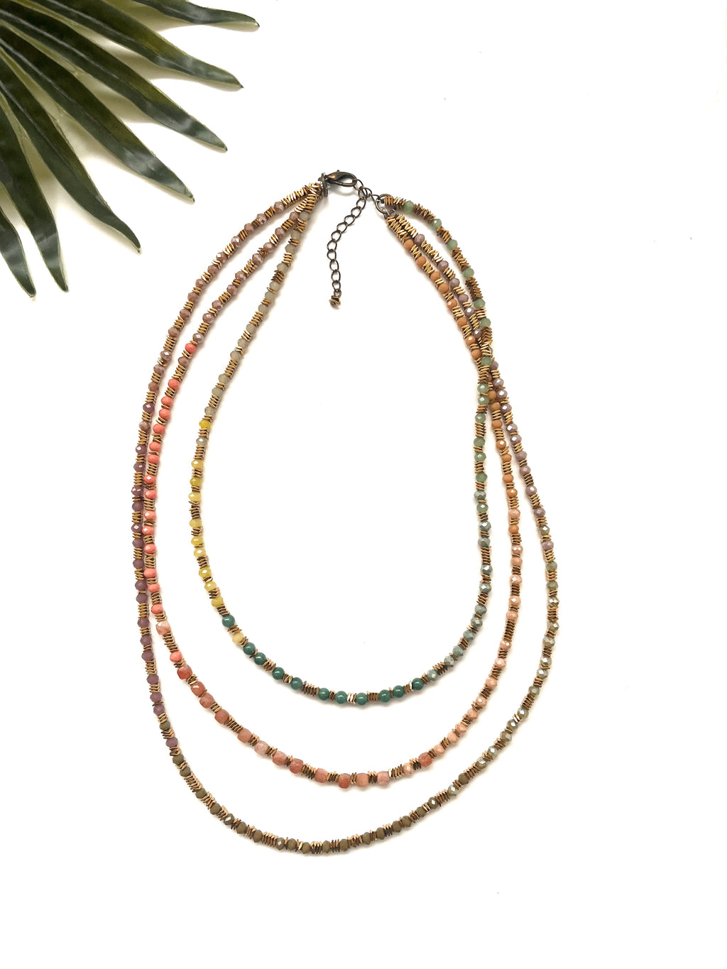 groove delicate tiered necklace - peach mix