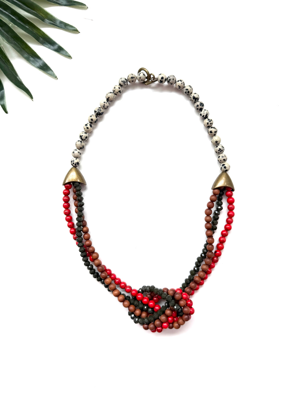 Uptown necklace - red and brown