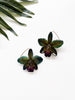 bloom earrings - blue green cattleya