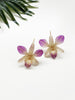 bloom earrings - purple and cream dendrobium II