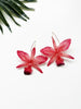 bloom earrings - coral red cattleya orchid III