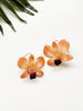bloom earrings - orange dendrobium