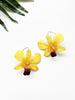 bloom earrings - yellow dendrobium