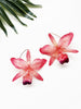 bloom earrings - coral red cattleya orchid II