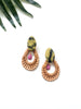 cabana earrings - yellow turquoise and pink