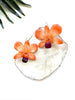 bloom earrings - orange dendrobium