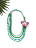 bloom tiered necklace - purple dendrobium and turquoise