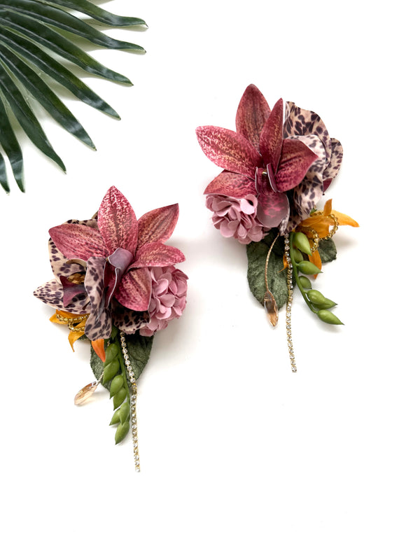 oversized garden party earrings - harvest I